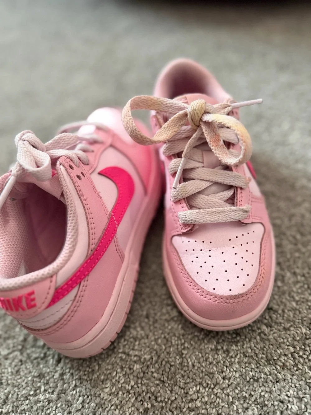 Nike Pink Low-Top Sneakers with Hot Pink Swoosh